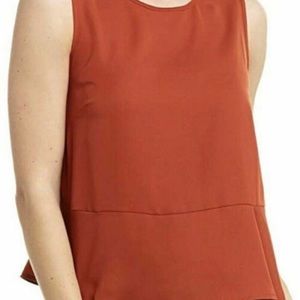 bcbgmaxazria orange peplum asymmetric sleevless